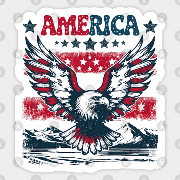 Eagle American Patriotic Sticker by JessArty